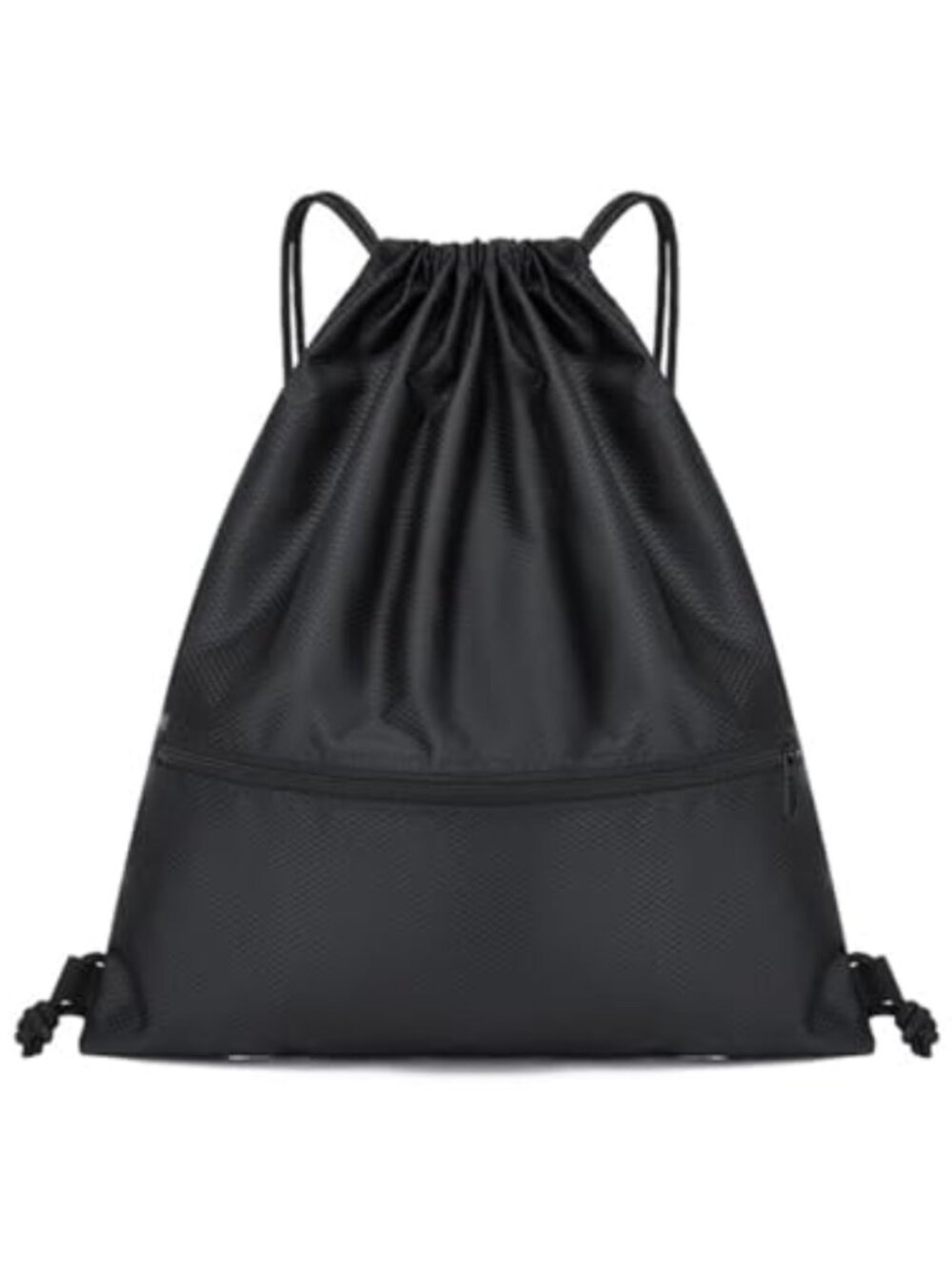 Drawstring Gym Bag Water Resistant Adjustable Straps Front Zip Sport Sackpack